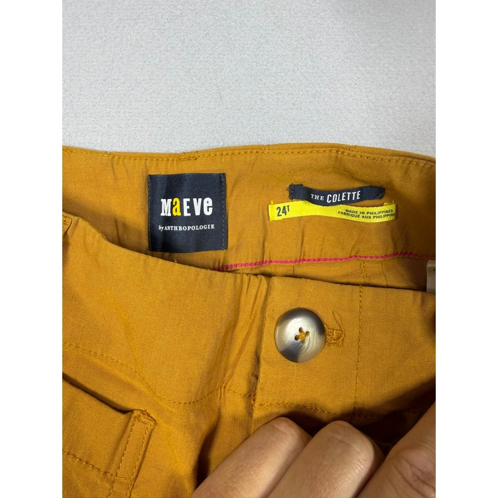 Maeve Anthropologie The Colette Wide Leg Pants Mustard Yellow 24T High Rise Tall - Picture 4 of 6
